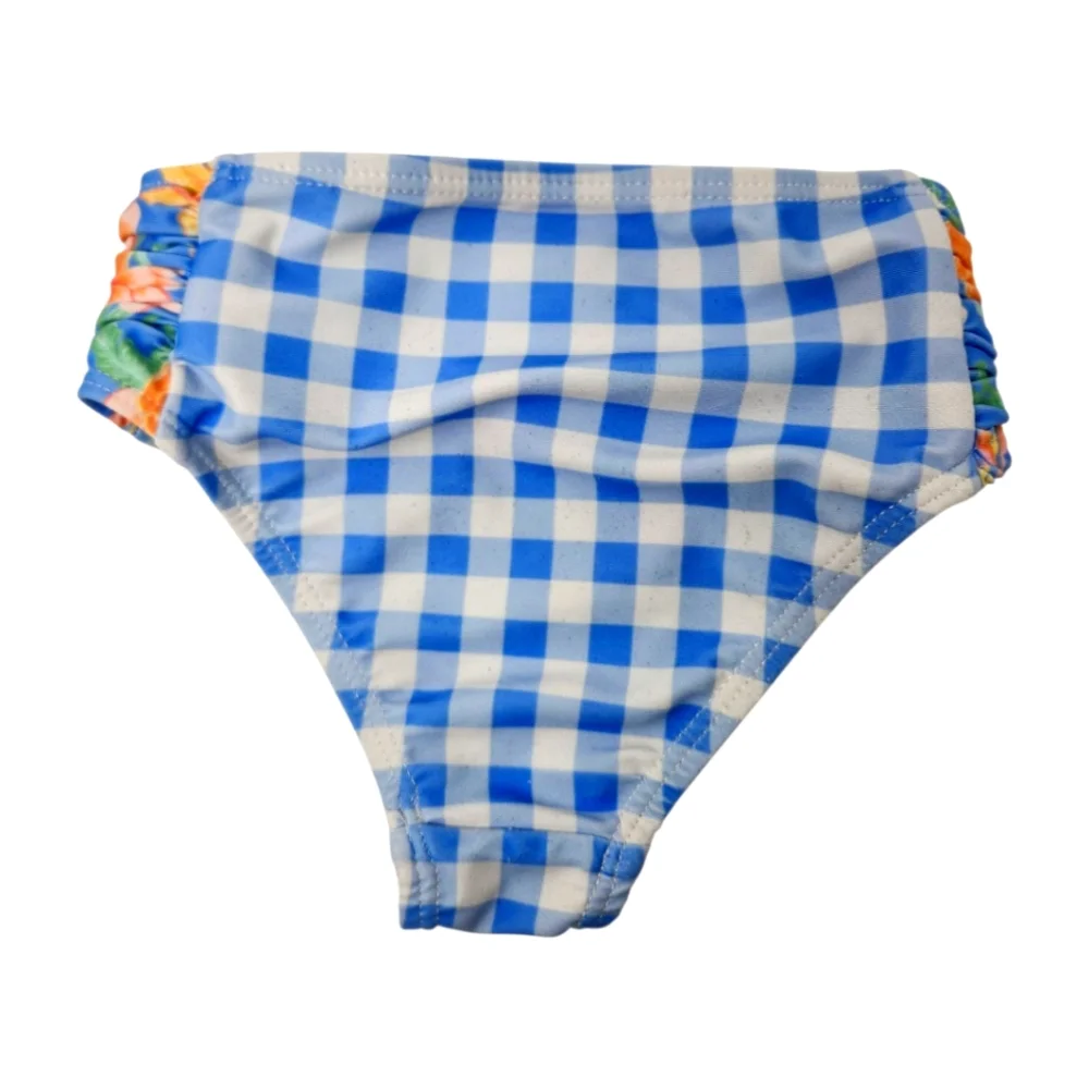 Tommy Bahama Swim Set Rash Guard Shirt 2T Blue Check Bow Long Sleeves